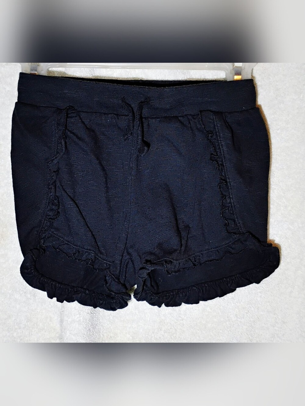 Kid's Black Ruffle Knit Shorts